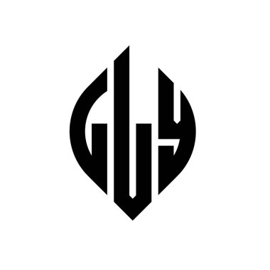 Çember ve elips şekilli LLY daire harf logosu tasarımı. Tipografik biçimli LLY elips harfleri. Üç baş harf daire şeklinde bir logo oluşturuyor. LLY Çember Amblemi Soyut Monogram Harf İşaretleme Vektörü.