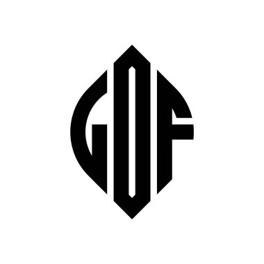 Çember ve elips şekilli LOF daire harf logosu tasarımı. Tipografik biçimli LOF elips harfleri. Üç baş harf daire şeklinde bir logo oluşturuyor. LOF Çember Amblemi Soyut Monogram Harf İşaretleme Vektörü.