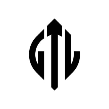 Çember ve elips şekilli LTL daire harf logosu tasarımı. Tipografik biçimli LTL elips harfleri. Üç baş harf daire şeklinde bir logo oluşturuyor. LTL Çember Amblemi Soyut Monogram Harf İşaretleyici Vektörü.