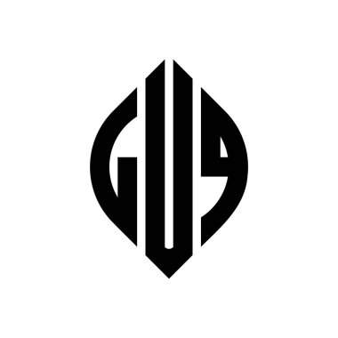 Daire ve elips şekilli LUQ daire harf logosu tasarımı. Tipografik tarzda LUQ elips harfleri. Üç baş harf daire şeklinde bir logo oluşturuyor. LUQ Çemberi Amblemi Soyut Monogram Harf İşaretleyici Vektörü.