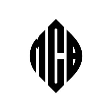 Çember ve elips şekilli MCB daire harf logosu tasarımı. MCB elips harfleri tipografik tarzda. Üç baş harf daire şeklinde bir logo oluşturuyor. MCB Çember Amblemi Soyut Monogram Harf İşaretleyici Vektörü.