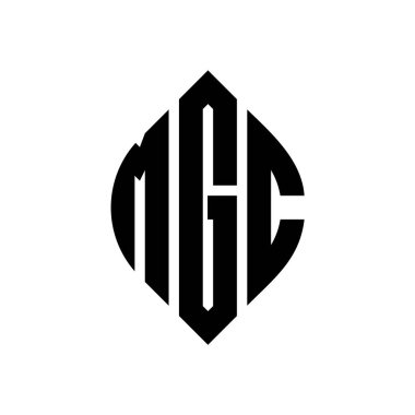 Çember ve elips şekilli MGC daire harf logosu tasarımı. Tipografik biçimli MGC elips harfleri. Üç baş harf daire şeklinde bir logo oluşturuyor. MGC Çember Amblemi Soyut Monogram Harf İşaretleyici Vektörü.
