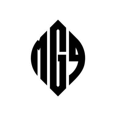 Çember ve elips şekilli MGQ daire harf logosu tasarımı. Tipografik biçimli MGQ elips harfleri. Üç baş harf daire şeklinde bir logo oluşturuyor. MGQ Çember Amblemi Soyut Monogram Harf İşaretleyici Vektörü.