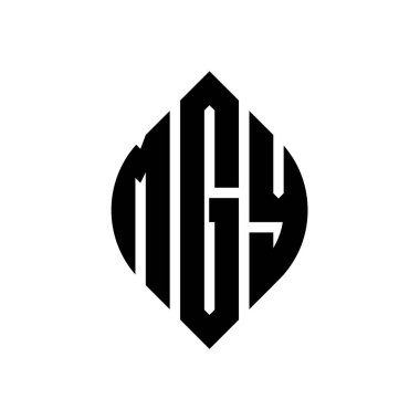 Çember ve elips şekilli MGY daire harf logosu tasarımı. Tipografik biçimli MGY elips harfleri. Üç baş harf daire şeklinde bir logo oluşturuyor. MGY Çember Amblemi Soyut Monogram Harf İşaretleyici Vektörü.