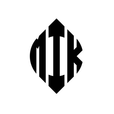 Çember ve elips şekilli MIK daire harf logosu tasarımı. Tipografik tarzda MIK elips harfleri. Üç baş harf daire şeklinde bir logo oluşturuyor. MIK Çember Amblemi Soyut Monogram Harf İşaretleme Vektörü.