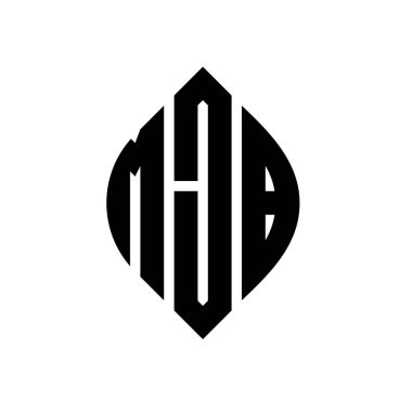Çember ve elips şekilli MJB daire harf logosu tasarımı. Tipografik biçimli MJB elips harfleri. Üç baş harf daire şeklinde bir logo oluşturuyor. MJB Çember Amblemi Soyut Monogram Harf İşaretleyici Vektörü.