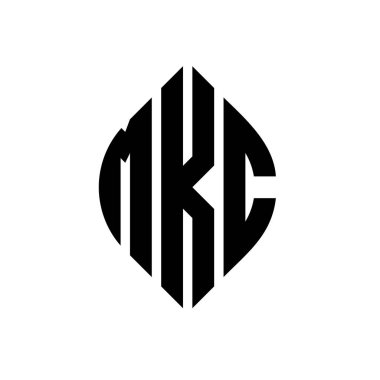 Çember ve elips şekilli MKC daire harf logosu tasarımı. MKC elips harfleri tipografik tarzda. Üç baş harf daire şeklinde bir logo oluşturuyor. MKC Çember Amblemi Soyut Monogram Harf İşaretleyici Vektörü.