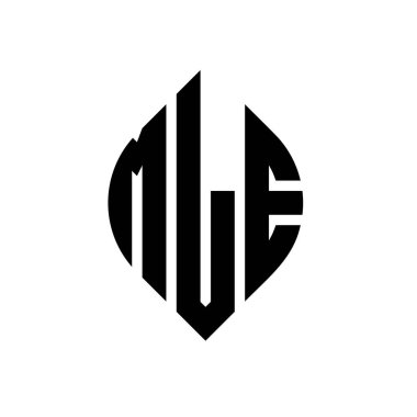 Çember ve elips şekilli MLE daire harf logosu tasarımı. MLE elips harfleri tipografik tarzda. Üç baş harf daire şeklinde bir logo oluşturuyor. MLE Çember Amblemi Soyut Monogram Harf İşaretleme Vektörü.