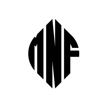 Çember ve elips şekilli MMF daire harf logosu tasarımı. Tipografik biçimli MMF elips harfleri. Üç baş harf daire şeklinde bir logo oluşturuyor. MMF Çember Amblemi Soyut Monogram Harf İşaretleyici Vektörü.