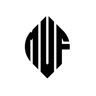 Çember ve elips şekilli MVF daire harf logosu tasarımı. Tipografik tarzda MVF elips harfleri. Üç baş harf daire şeklinde bir logo oluşturuyor. MVF Çember Amblemi Soyut Monogram Harf İşaretleyici Vektörü.