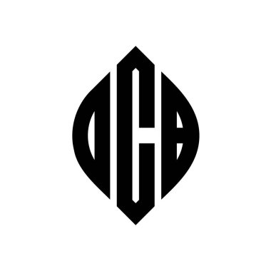 Çember ve elips şekilli OCB daire harf logosu tasarımı. Tipografik biçimli OCB elips harfleri. Üç baş harf daire şeklinde bir logo oluşturuyor. OCB Çember Amblemi Soyut Monogram Harf İşaretleyici Vektörü.