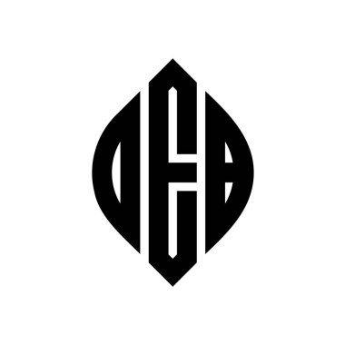 Çember ve elips şekilli OEB daire harf logosu tasarımı. Tipografik biçimli OEB elips harfleri. Üç baş harf daire şeklinde bir logo oluşturuyor. OEB Çember Amblemi Soyut Monogram Harf İşaretleyici Vektörü.