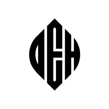 Çember şeklinde ve elips şeklinde bir logo tasarımı. Tipografik biçimli elips harfler. Üç baş harf daire şeklinde bir logo oluşturuyor. OEH Çember Amblemi Soyut Monogram Harf İşaretleyici Vektörü.