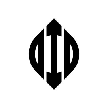 Çember ve elips şekilli OID daire harf logosu tasarımı. Tipografik biçimli OID elips harfleri. Üç baş harf daire şeklinde bir logo oluşturuyor. OID Çemberi Amblemi Soyut Monogram Harf İşaretleyici Vektörü.