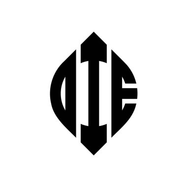 Çember ve elips şekilli OIE daire harf logosu tasarımı. Tipografik biçimli OIE elips harfleri. Üç baş harf daire şeklinde bir logo oluşturuyor. OIE Çember Amblemi Soyut Monogram Harf İşaretleyici Vektörü.