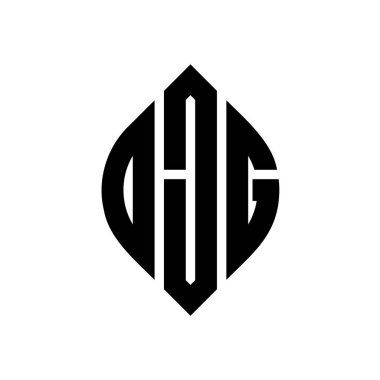 Çember ve elips şekilli OJG daire harf logosu tasarımı. Tipografik biçimli OJG elips harfleri. Üç baş harf daire şeklinde bir logo oluşturuyor. OJG Çember Amblemi Soyut Monogram Harf İşaretleyici Vektörü.