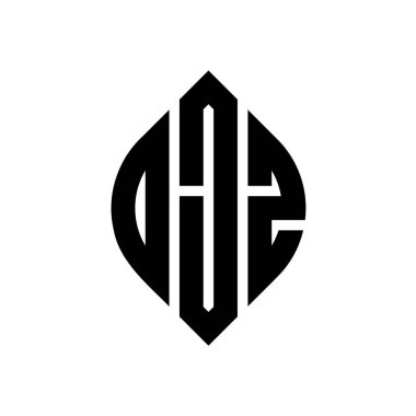 Çember ve elips şekilli OJZ daire harf logosu tasarımı. Tipografik biçimli OJZ elips harfleri. Üç baş harf daire şeklinde bir logo oluşturuyor. OJZ Çember Amblemi Soyut Monogram Harf İşaretleyici Vektörü.