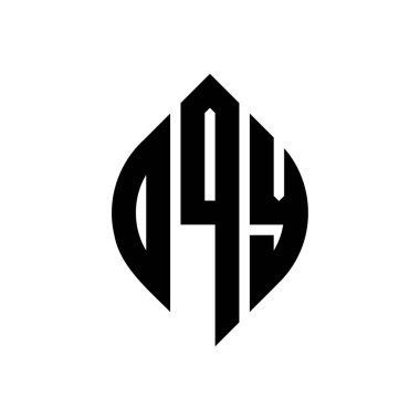 Çember ve elips şekilli OQY daire harf logosu tasarımı. Tipografik biçimli OQY elips harfleri. Üç baş harf daire şeklinde bir logo oluşturuyor. OQY Çember Amblemi Soyut Monogram Harf İşaretleyici Vektörü.