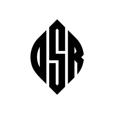 Çember ve elips şekilli OSR daire harf logosu tasarımı. Tipografik tarzda OSR elips harfleri. Üç baş harf daire şeklinde bir logo oluşturuyor. OSR Çember Amblemi Soyut Monogram Harf İşaretleyici Vektörü.