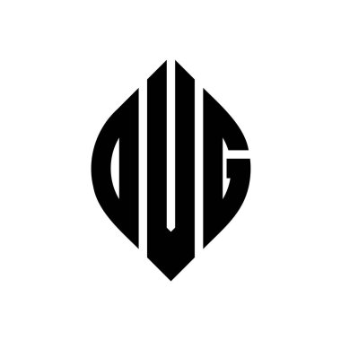 Çember ve elips şekilli OVG daire harf logosu tasarımı. Tipografik biçimli OVG elips harfleri. Üç baş harf daire şeklinde bir logo oluşturuyor. OVG Çember Amblemi Soyut Monogram Harf İşaretleyici Vektörü.