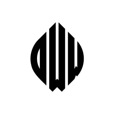 Çember ve elips şekilli OWW daire harf logosu tasarımı. Tipografik tarzda OWW elips harfleri. Üç baş harf daire şeklinde bir logo oluşturuyor. OWW Çemberi Amblemi Soyut Monogram Harf İşaretleyici Vektörü.
