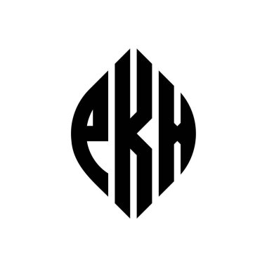 Çember ve elips şekilli PKX daire harf logosu tasarımı. Tipografik biçimli PKX elips harfleri. Üç baş harf daire şeklinde bir logo oluşturuyor. PKX Çember Amblemi Soyut Monogram Harf İşaretleyici Vektörü.