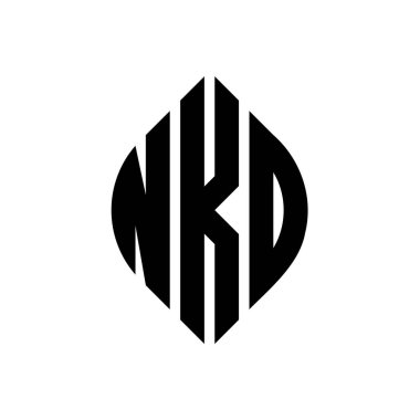 Çember ve elips şekilli NKO daire harf logosu tasarımı. Tipografik biçimli NKO elips harfleri. Üç baş harf daire şeklinde bir logo oluşturuyor. NKO Çember Amblemi Soyut Monogram Harf İşaretleyici Vektörü.