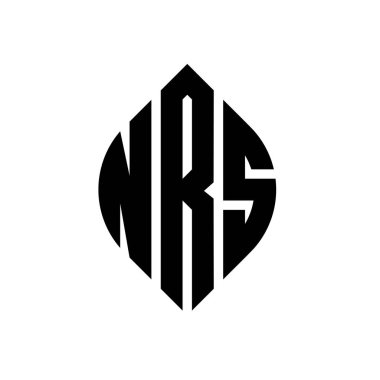 Çember ve elips şekilli NRS daire harf logosu tasarımı. NRS elips harfleri tipografik tarzda. Üç baş harf daire şeklinde bir logo oluşturuyor. NRS Çemberi Amblemi Soyut Monogram Harf İşaretleme Vektörü.