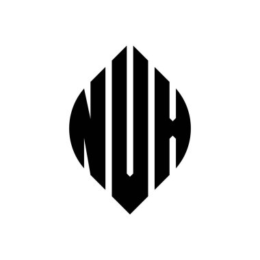 Çember ve elips şekilli NVX daire harf logosu tasarımı. Tipografik biçimli NVX elips harfleri. Üç baş harf daire şeklinde bir logo oluşturuyor. NVX Çember Amblemi Soyut Monogram Harf İşaretleyici Vektörü.