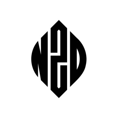 Çember ve elips şekilli NZO daire harf logosu tasarımı. Typographic tarzında NZO elips harfleri. Üç baş harf daire şeklinde bir logo oluşturuyor. NZO Çemberi Amblemi Soyut Monogram Harf İşaretleyici Vektörü.