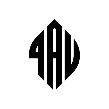 Çember ve elips şekilli QAU daire harf logosu tasarımı. QAU elips harfleri tipografik tarzda. Üç baş harf daire şeklinde bir logo oluşturuyor. QAU Çember Amblemi Soyut Monogram Harf İşaretleyici Vektörü.