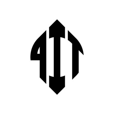 Çember ve elips şekilli QIT daire harf logosu tasarımı. QIT elips harfleri tipografik tarzda. Üç baş harf daire şeklinde bir logo oluşturuyor. QIT Çemberi Amblemi Soyut Monogram Harf İşaretleme Vektörü.