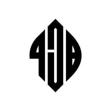 Çember ve elips şekilli QJB daire harf logosu tasarımı. QJB elips harfleri tipografik tarzda. Üç baş harf daire şeklinde bir logo oluşturuyor. QJB Çember Amblemi Soyut Monogram Harf İşaretleyici Vektörü.