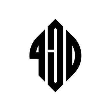 Çember ve elips şekilli QJD daire harf logosu tasarımı. QJD elips harfleri tipografik tarzda. Üç baş harf daire şeklinde bir logo oluşturuyor. QJD Çember Amblemi Soyut Monogram Harf İşaretleyici Vektörü.
