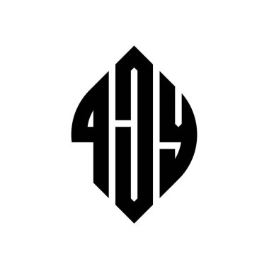 Çember ve elips şekilli QJY daire harf logosu tasarımı. Tipografik biçimli QJY elips harfleri. Üç baş harf daire şeklinde bir logo oluşturuyor. QJY Çember Amblemi Soyut Monogram Harf İşaretleyici Vektörü.