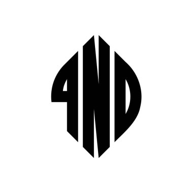 Çember ve elips şekilli QND daire harf logosu tasarımı. QND elips harfleri tipografik tarzda. Üç baş harf daire şeklinde bir logo oluşturuyor. QND Çember Amblemi Soyut Monogram Harf İşaretleyici Vektörü.