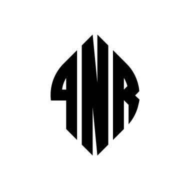 Çember ve elips şekilli QNR daire harf logosu tasarımı. QNR elips harfleri tipografik tarzda. Üç baş harf daire şeklinde bir logo oluşturuyor. QNR Çember Amblemi Soyut Monogram Harf İşaretleyici Vektörü.