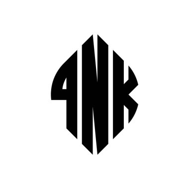 Çember ve elips şekilli QNK daire harf logosu tasarımı. QNK elips harfleri tipografik tarzda. Üç baş harf daire şeklinde bir logo oluşturuyor. QNK Çember Amblemi Soyut Monogram Harf İşaretleyici Vektörü.