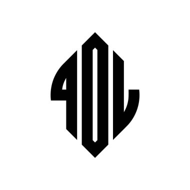 Çember ve elips şekilli QOL daire harf logosu tasarımı. Tipografik biçimli QOL elips harfleri. Üç baş harf daire şeklinde bir logo oluşturuyor. QOL Çember Amblemi Soyut Monogram Harf İşaretleyici Vektörü.