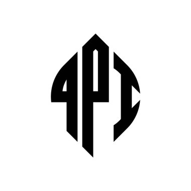Çember ve elips şekilli QPI daire harf logosu tasarımı. QPI elips harfleri tipografik tarzda. Üç baş harf daire şeklinde bir logo oluşturuyor. QPI Çember Amblemi Soyut Monogram Harf İşaretleyici Vektörü.