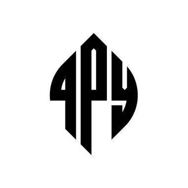 Çember ve elips şekilli QPY daire harf logosu tasarımı. Tipografik biçimli QPY elips harfleri. Üç baş harf daire şeklinde bir logo oluşturuyor. QPY Çember Amblemi Soyut Monogram Harf İşaretleyici Vektörü.