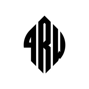 Çember ve elips şekilli QRW daire harf logosu tasarımı. QRW elips harfleri tipografik tarzda. Üç baş harf daire şeklinde bir logo oluşturuyor. QRW Çember Amblemi Soyut Monogram Harf İşaretleyici Vektörü.