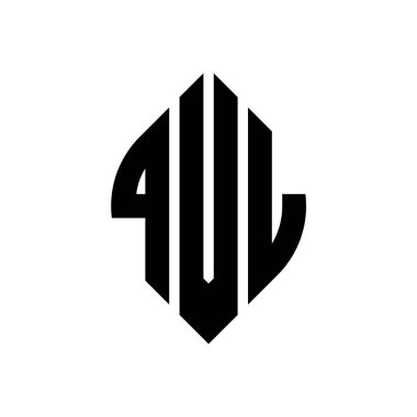 Çember ve elips şekilli QVL daire harf logosu tasarımı. Tipografik biçimli QVL elips harfleri. Üç baş harf daire şeklinde bir logo oluşturuyor. QVL Çember Amblemi Soyut Monogram Harf İşaretleyici Vektörü.