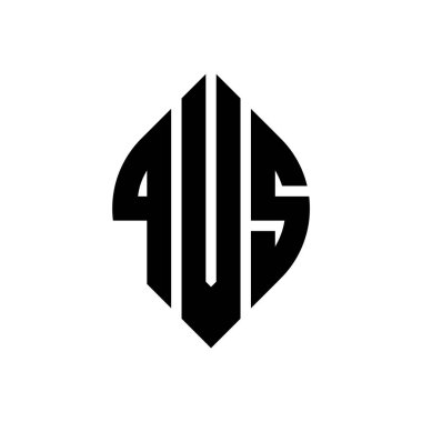 Çember ve elips şekilli QVS daire harf logosu tasarımı. Tipografik biçimli QVS elips harfleri. Üç baş harf daire şeklinde bir logo oluşturuyor. QVS Çember Amblemi Soyut Monogram Harf İşaretleyici Vektörü.