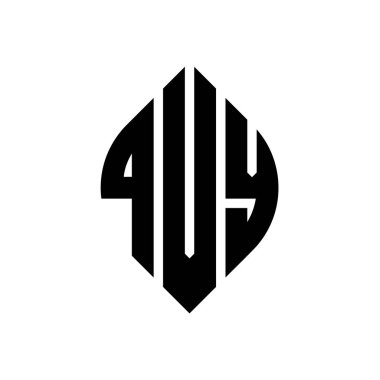 Çember ve elips şekilli QVY daire harf logosu tasarımı. Tipografik biçimli QVY elips harfleri. Üç baş harf daire şeklinde bir logo oluşturuyor. QVY Çember Amblemi Soyut Monogram Harf İşaretleyici Vektörü.