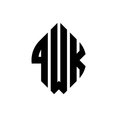 Çember ve elips şekilli QWK daire harf logosu tasarımı. QWK elips harfleri tipografik tarzda. Üç baş harf daire şeklinde bir logo oluşturuyor. QWK Çember Amblemi Soyut Monogram Harf İşaretleyici Vektörü.
