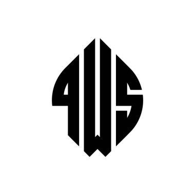 Çember ve elips şekilli QWS daire harf logosu tasarımı. Tipografik biçimli QWS elips harfleri. Üç baş harf daire şeklinde bir logo oluşturuyor. QWS Çember Amblemi Soyut Monogram Harf İşaretleyici Vektörü.