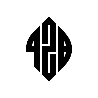 Çember ve elips şekilli QZB daire harf logosu tasarımı. QZB elips harfleri tipografik tarzda. Üç baş harf daire şeklinde bir logo oluşturuyor. QZB Çember Amblemi Soyut Monogram Harf İşaretleyici Vektörü.