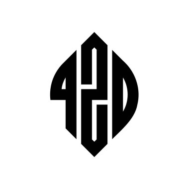 Çember ve elips şekilli QZD daire harf logosu tasarımı. QZD elips harfleri tipografik tarzda. Üç baş harf daire şeklinde bir logo oluşturuyor. QZD Çember Amblemi Soyut Monogram Harf İşaretleyici Vektörü.