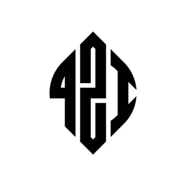 Çember ve elips şekilli QZI daire harf logosu tasarımı. QZI elips harfleri tipografik tarzda. Üç baş harf daire şeklinde bir logo oluşturuyor. QZI Çember Amblemi Soyut Monogram Harf İşaretleme Vektörü.